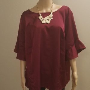 Flutter Sleeved Blouse by Liz Claiborne